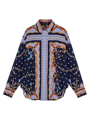 Satin-Effect Patterned Shirt