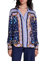 Satin-Effect Patterned Shirt