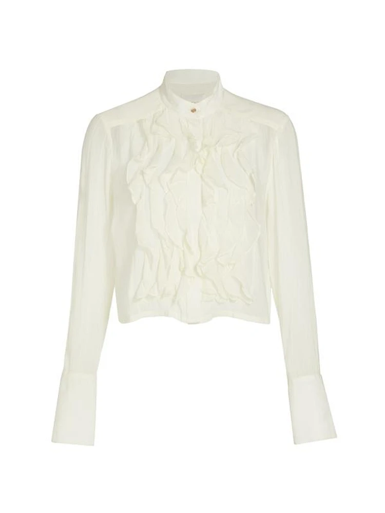 Patti Ruched Cotton & Silk Blouse