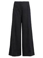 Demie Linen-Blend Wide-Leg Pants