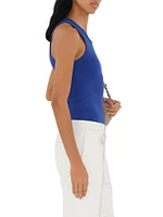 Ribbed Stretch-Cotton Sleeveless Vest