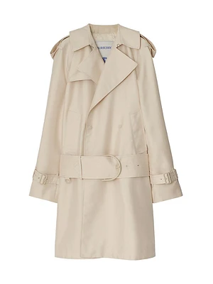 Silk-Blend Belted Trench Coat