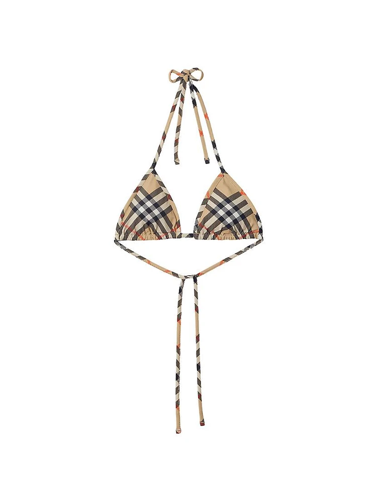 Check Triangle Bikini Top