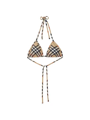 Check Triangle Bikini Top