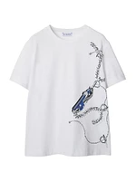 Chain-Print Cotton T-shirt