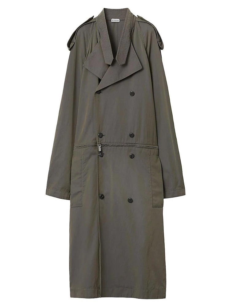 Cotton-Linen Detachable Trench Coat