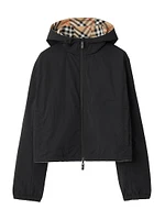 Check Drawcord Short Jacket