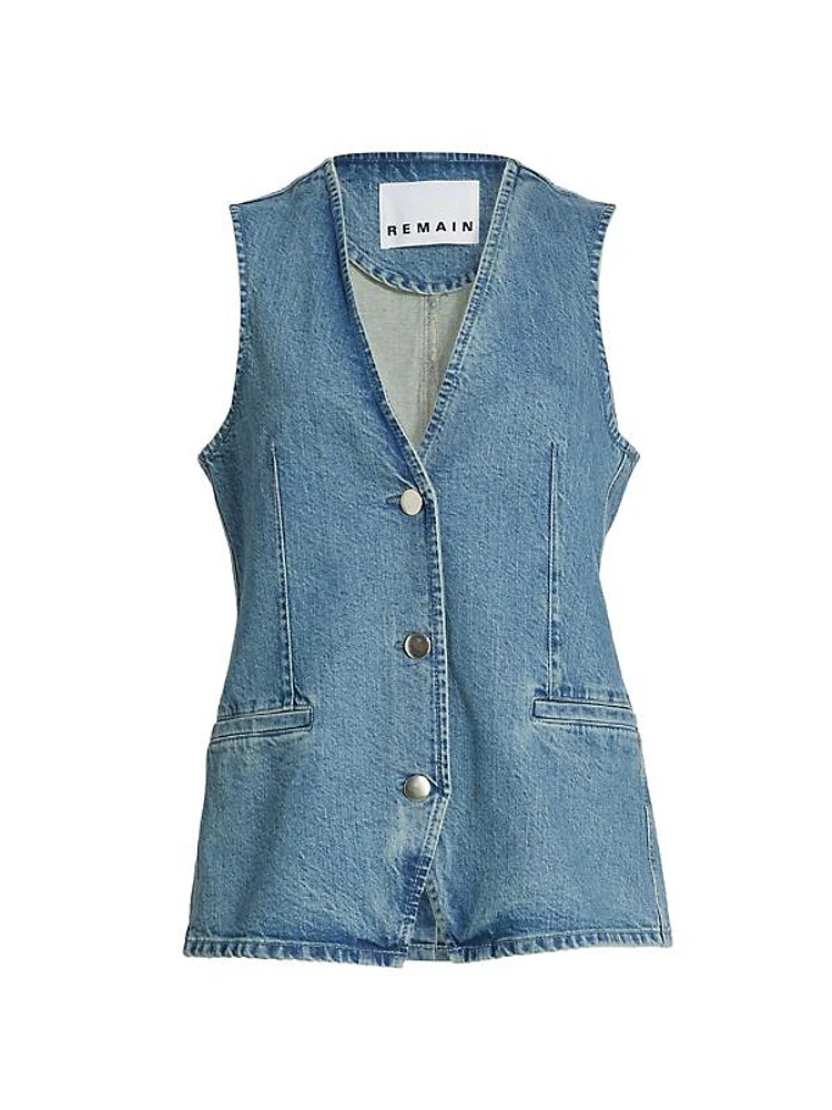 Sleeveless Denim Waistcoat