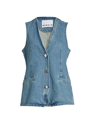 Sleeveless Denim Waistcoat