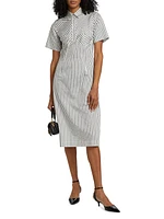 Striped Cutline Midi-Dress