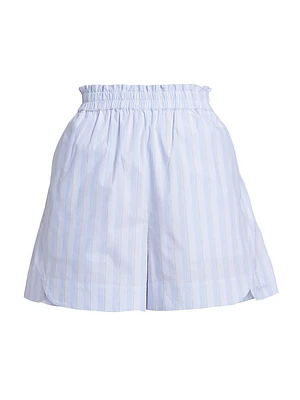 Striped Cotton Boxer-Style Shorts