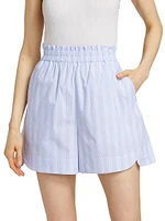 Striped Cotton Boxer-Style Shorts