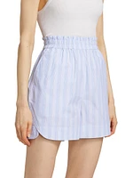 Striped Cotton Boxer-Style Shorts