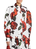 Rose-Print Cotton Shirt