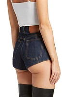 Lace-Up Denim Shorts