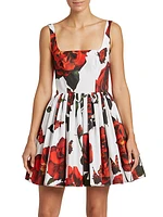 Rose-Print Cotton Minidress