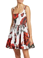 Rose-Print Cotton Minidress