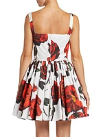 Rose-Print Cotton Minidress