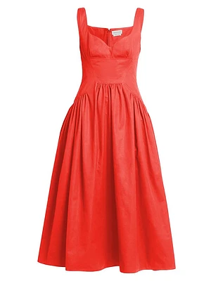 Cotton Poplin Midi-Dress