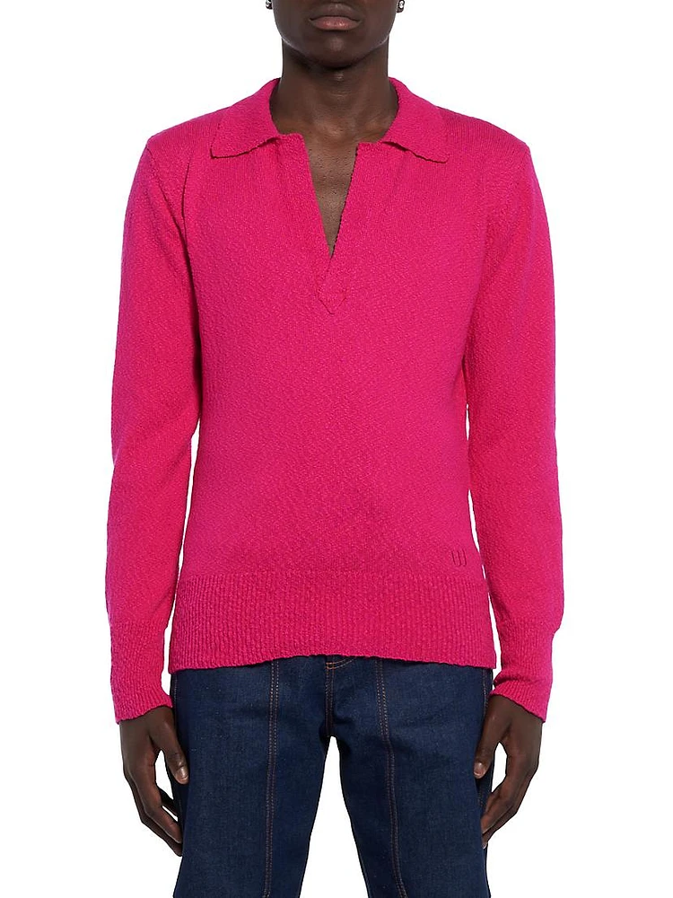 Harry Bouclé Knit Polo Sweater