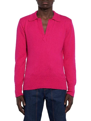 Harry Bouclé Knit Polo Sweater