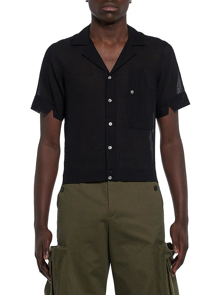 Taye Button-Front Camp Shirt