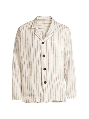 Florida Striped Silk-Blend Shirt Jacket