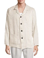 Florida Striped Silk-Blend Shirt Jacket