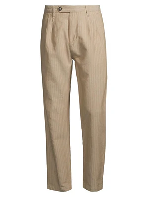 Strallo2 Striped Linen & Cotton-Blend Trousers