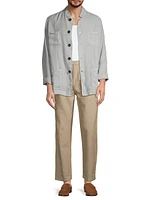 Strallo2 Striped Linen & Cotton-Blend Trousers