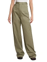 Wide-Leg Cotton-Blend Trousers