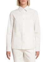 Stretch Cotton Poplin Button-Up Shirt