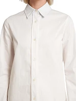 Stretch Cotton Poplin Button-Up Shirt