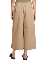 Wide-Leg Cotton Wrap Pants