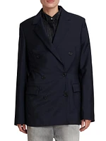 Wool-Blend Double-Breasted Jacket