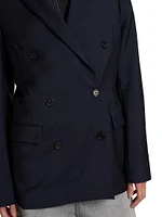 Wool-Blend Double-Breasted Jacket