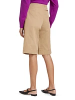 Pin-Front Cotton Skirted Shorts