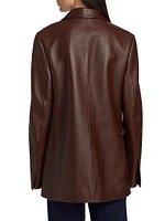 Tailored Leather Two-Button Jacket