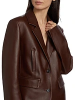 Tailored Leather Two-Button Jacket