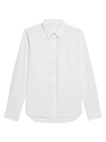 Cotton Poplin Button-Front Shirt