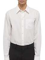 Cotton Poplin Button-Front Shirt