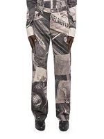 Graphic Denim Carpenter Pants