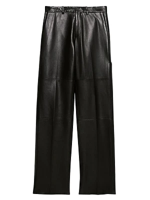 Leather Relaxed-Fit Carpenter Pants