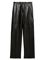 Leather Relaxed-Fit Carpenter Pants