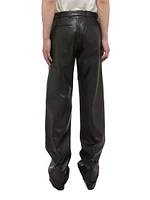 Leather Relaxed-Fit Carpenter Pants