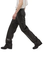 Leather Relaxed-Fit Carpenter Pants