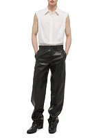 Leather Relaxed-Fit Carpenter Pants