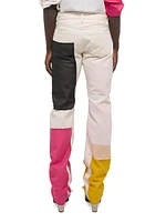 Distressed Cotton Straight-Leg Pants