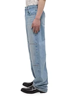 Denim Relaxed-Fit Carpenter Pants