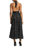 Polka Dot Plunge Neck Gown